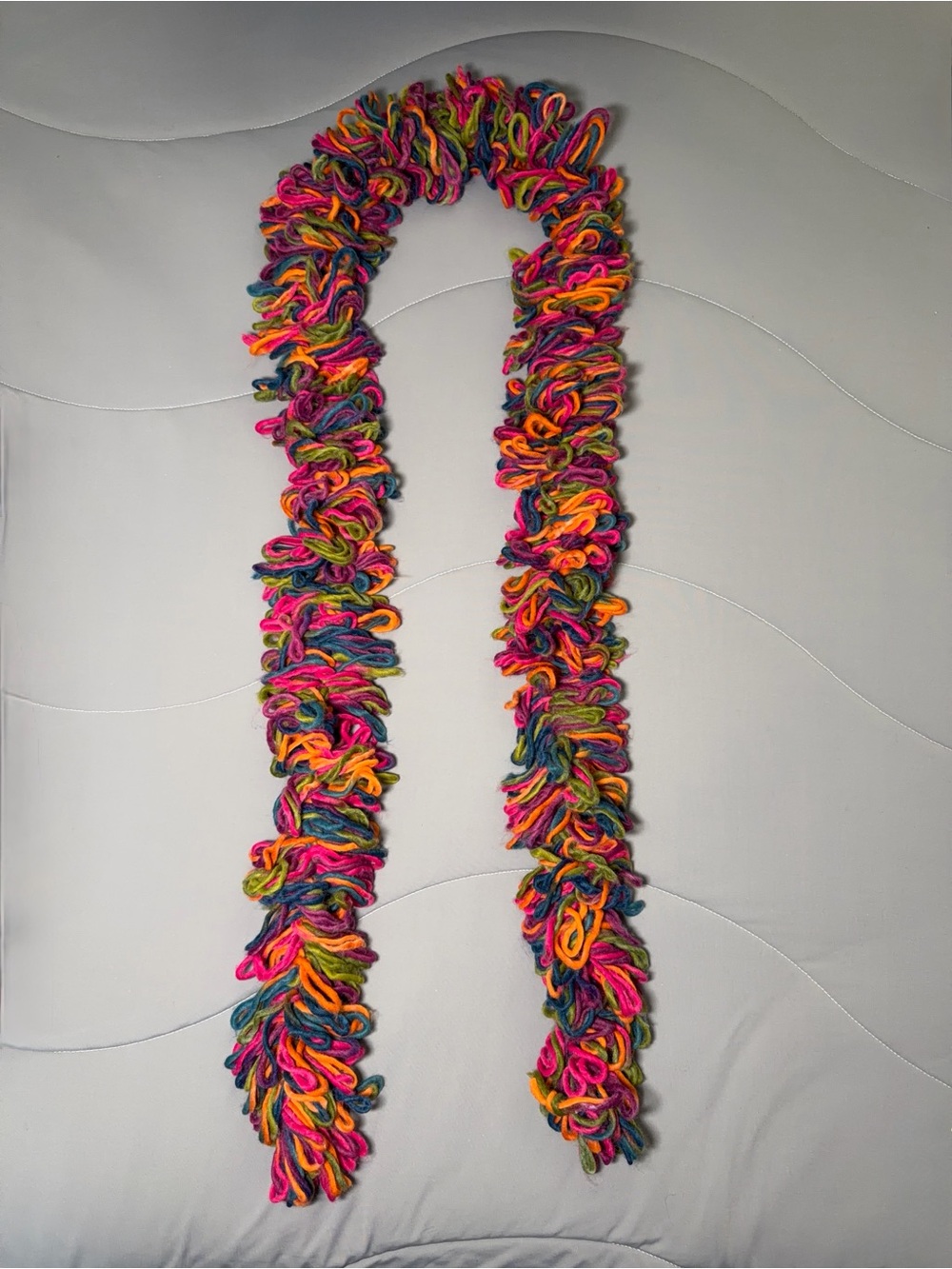 Vibrant Multicolor Loop Fringe Scarf - Womenโs Bright Accent